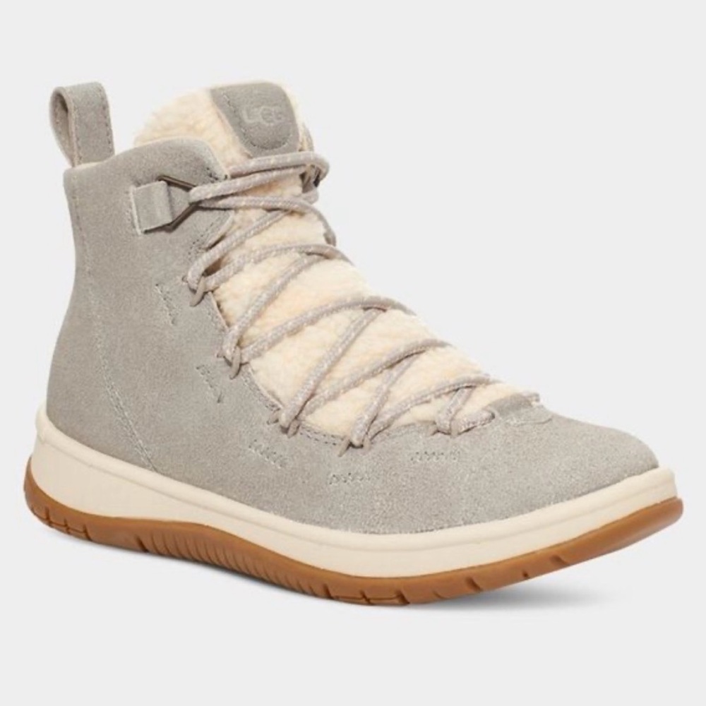 New UGG Women’s Lakesider Suede Shearling Lined Ankle Winter Boots Gray